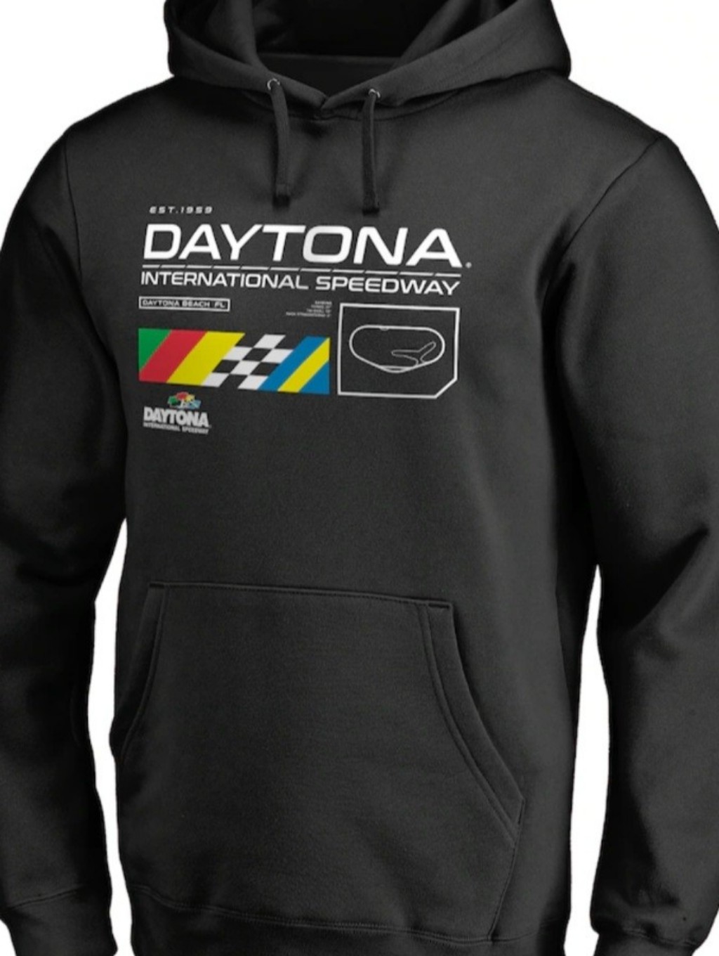 Nascar Daytona International Speedway Black Pullover Hoodie Mens Size Xl Nwt